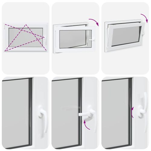 Прозорец за мазе RISOR 90 x 70 cm PVC и стъкло Антрацит