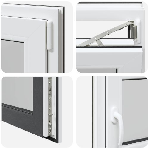 Прозорец за мазе RISOR 100 x 50 cm PVC и стъкло Антрацит