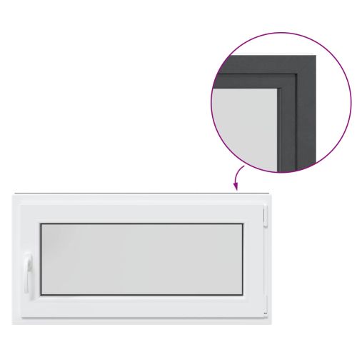 Прозорец за мазе RISOR 100 x 50 cm PVC и стъкло Антрацит