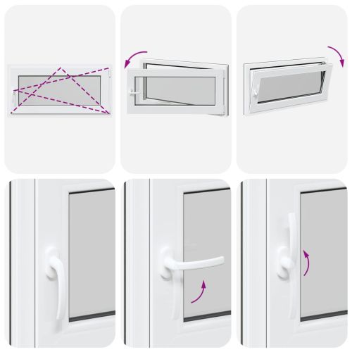 Прозорец за мазе RISOR 100 x 50 cm PVC и стъкло Антрацит