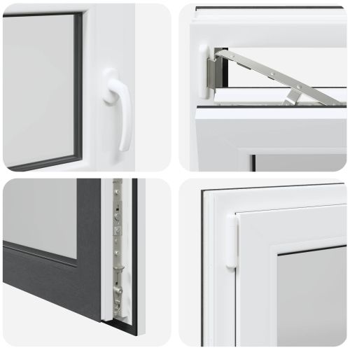 Прозорец за мазе RISOR 100 x 50 cm PVC и стъкло Антрацит