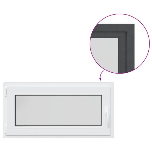 Прозорец за мазе RISOR 100 x 50 cm PVC и стъкло Антрацит