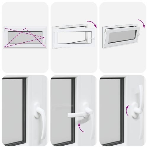 Прозорец за мазе RISOR 100 x 50 cm PVC и стъкло Антрацит