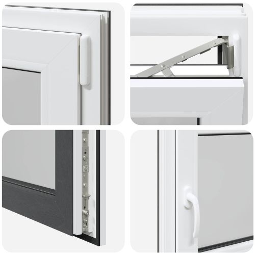 Прозорец за мазе RISOR 100 x 60 cm PVC и стъкло Антрацит