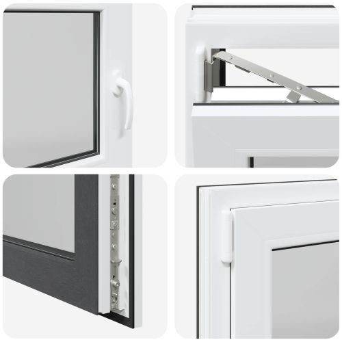 Прозорец за мазе RISOR 100 x 60 cm PVC и стъкло Антрацит