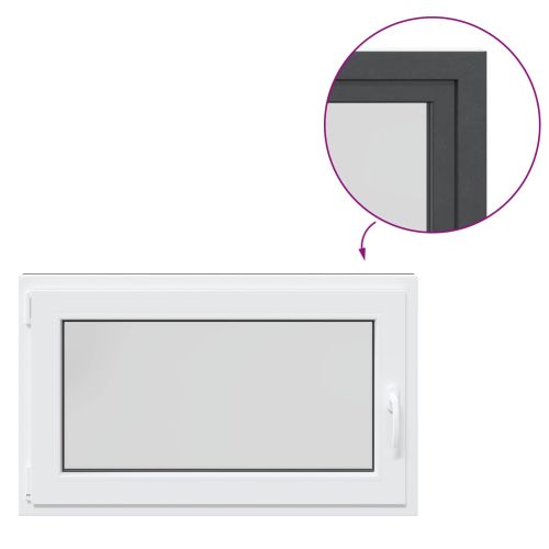 Прозорец за мазе RISOR 100 x 60 cm PVC и стъкло Антрацит