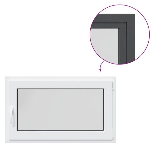 Прозорец за мазе RISOR 100 x 70 cm PVC и стъкло Антрацит