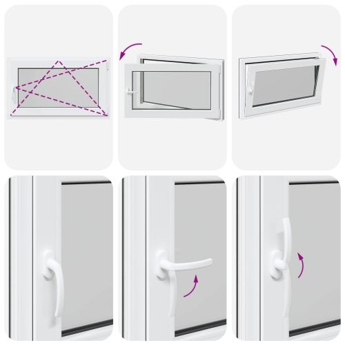 Прозорец за мазе RISOR 100 x 70 cm PVC и стъкло Антрацит