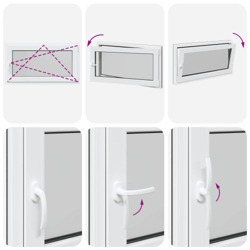 Прозорец за мазе RISOR 110 x 50 cm PVC и стъкло Антрацит