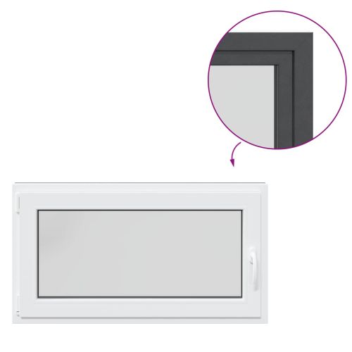 Прозорец за мазе RISOR 110 x 50 cm PVC и стъкло Антрацит