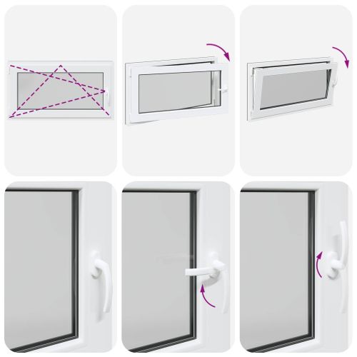 Прозорец за мазе RISOR 110 x 50 cm PVC и стъкло Антрацит