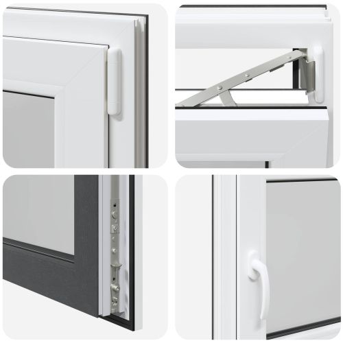 Прозорец за мазе RISOR 110 x 60 cm PVC и стъкло Антрацит