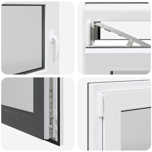 Прозорец за мазе RISOR 110 x 60 cm PVC и стъкло Антрацит