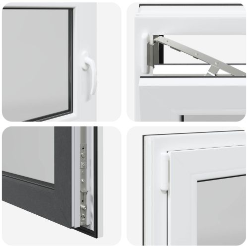 Прозорец за мазе RISOR 120 x 60 cm PVC и стъкло Антрацит