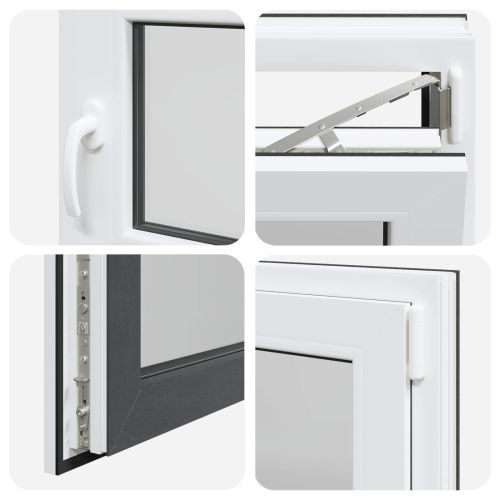 Прозорец за мазе RISOR 60 x 60 cm PVC и стъкло Антрацит