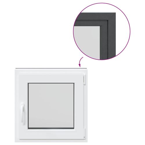 Прозорец за мазе RISOR 60 x 60 cm PVC и стъкло Антрацит