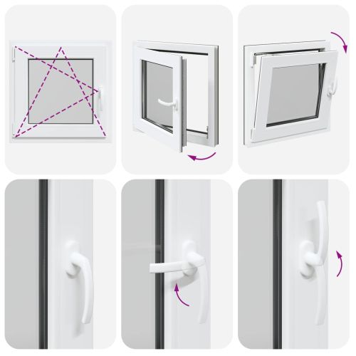 Прозорец за мазе RISOR 60 x 60 cm PVC и стъкло Антрацит