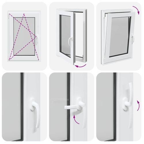 Прозорец за мазе RISOR 60 x 100 cm PVC и стъкло Антрацит