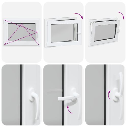 Прозорец за мазе RISOR 80 x 50 cm PVC и стъкло Антрацит