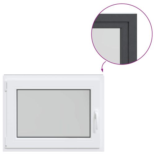 Прозорец за мазе RISOR 80 x 60 cm PVC и стъкло Антрацит