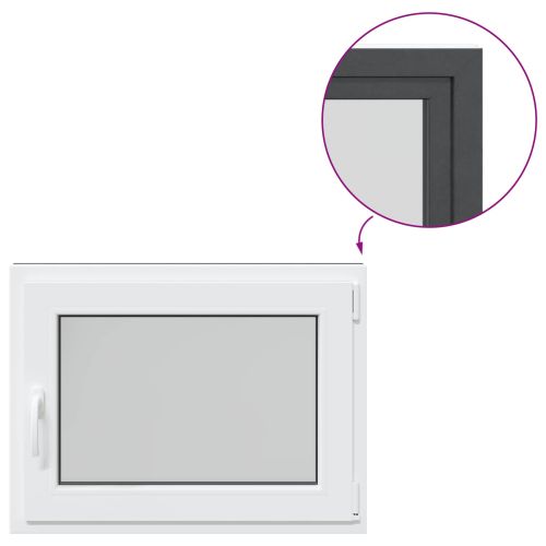 Прозорец за мазе RISOR 80 x 60 cm PVC и стъкло Антрацит