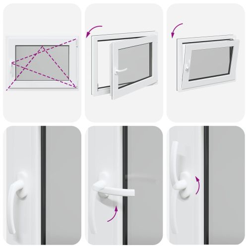 Прозорец за мазе RISOR 80 x 60 cm PVC и стъкло Антрацит