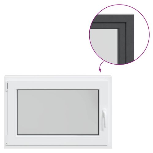Прозорец за мазе RISOR 90 x 60 cm PVC и стъкло Антрацит