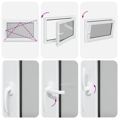 Прозорец за мазе RISOR 90 x 60 cm PVC и стъкло Антрацит