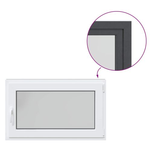 Прозорец за мазе RISOR 100 x 60 cm PVC и стъкло Антрацит