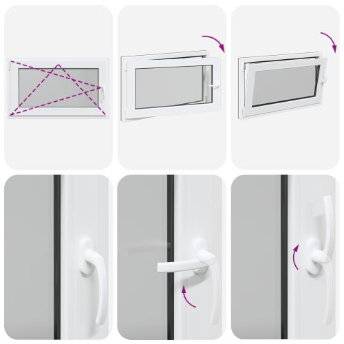 Прозорец за мазе RISOR 100 x 60 cm PVC и стъкло Антрацит