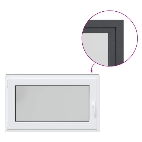 Прозорец за мазе RISOR 100 x 70 cm PVC и стъкло Антрацит