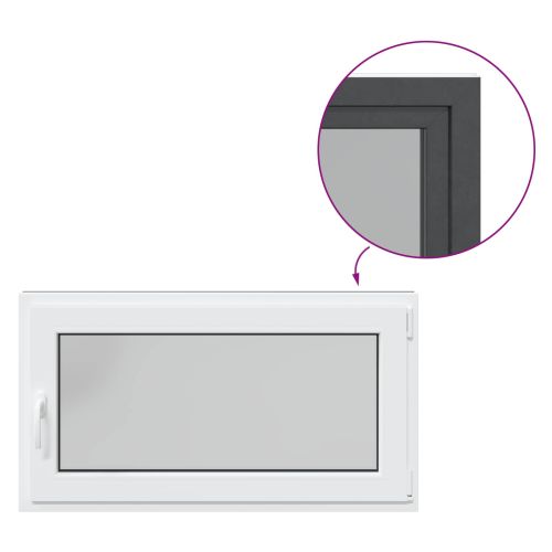 Прозорец за мазе RISOR 110 x 70 cm PVC и стъкло Антрацит