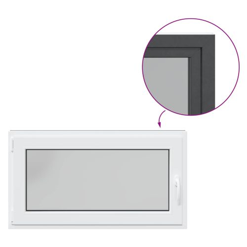 Прозорец за мазе RISOR 110 x 70 cm PVC и стъкло Антрацит