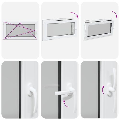 Прозорец за мазе RISOR 110 x 70 cm PVC и стъкло Антрацит