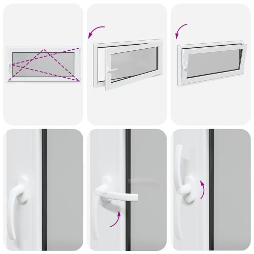 Прозорец за мазе RISOR 120 x 60 cm PVC и стъкло Антрацит