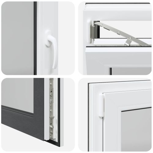 Прозорец за мазе RISOR 120 x 60 cm PVC и стъкло Антрацит