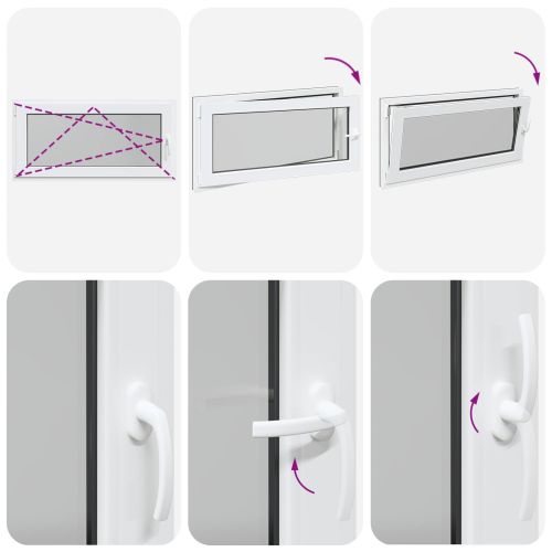 Прозорец за мазе RISOR 120 x 60 cm PVC и стъкло Антрацит