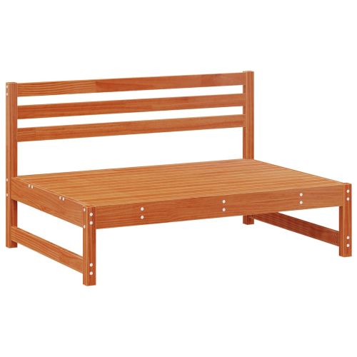 Градинен среден диван Масивна боровина Восъчен Кафяв 120 x 84 x 70 см