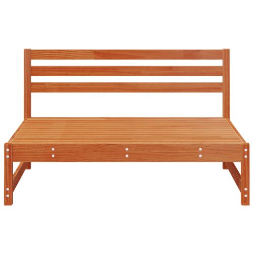 Градинен среден диван Масивна боровина Восъчен Кафяв 120 x 84 x 70 см