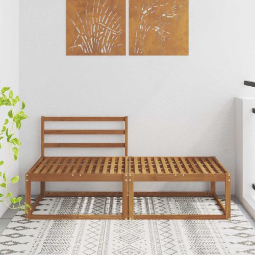 Секционен диван 2 Брой Естествен Солидно акациево дърво