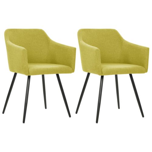 323098 Dining Chairs 2 pcs Green Fabric