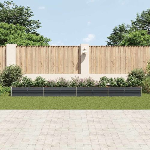 Градинска висока леха поцинкована стомана 600x80x45 см антрацит