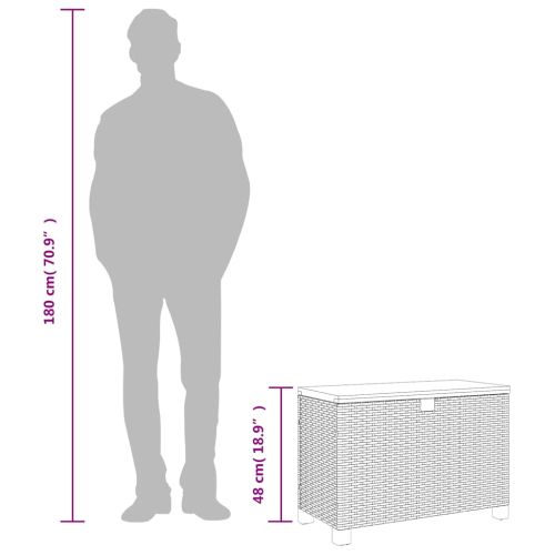 Градинска кутия за съхранение черна 80x40x48 см PE ратан акация