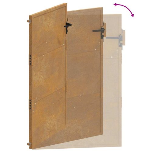 Градинска порта 100x200 см, кортенова стомана