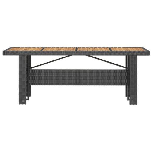 Градински комплект с възглавници, 7 части, полиратан, черен