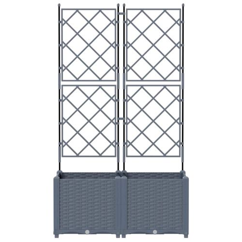 Градинска саксия 2 pcs Светло сиво 80 x 40 x 143 см Пластмаса