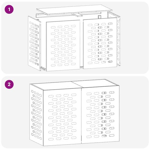Покритие за климатик Бяло 100 x 50 x 70 cm Стомана