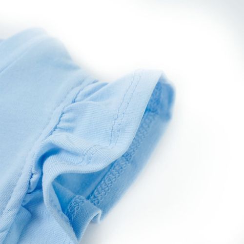 Детска тениска с ръкави волани, светлосиньо, 140