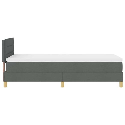 Легло с пружинирана основа Тъмен сив 80 x 200 cm текстил