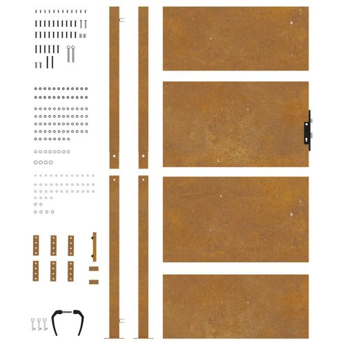 Градинска порта 100x200 см, кортенова стомана